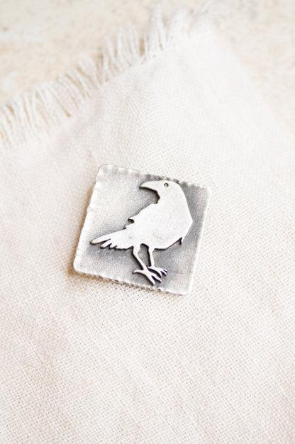 Sterling Silver Raven Pin