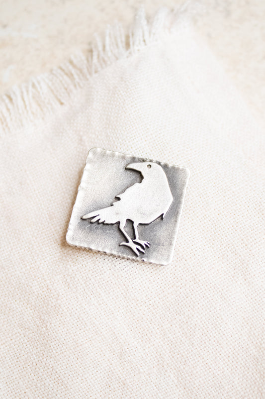 Sterling Silver Raven Pin