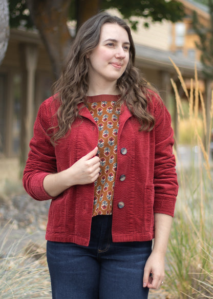 Lux Cord Jacket in Maraschino | Cut•Loose