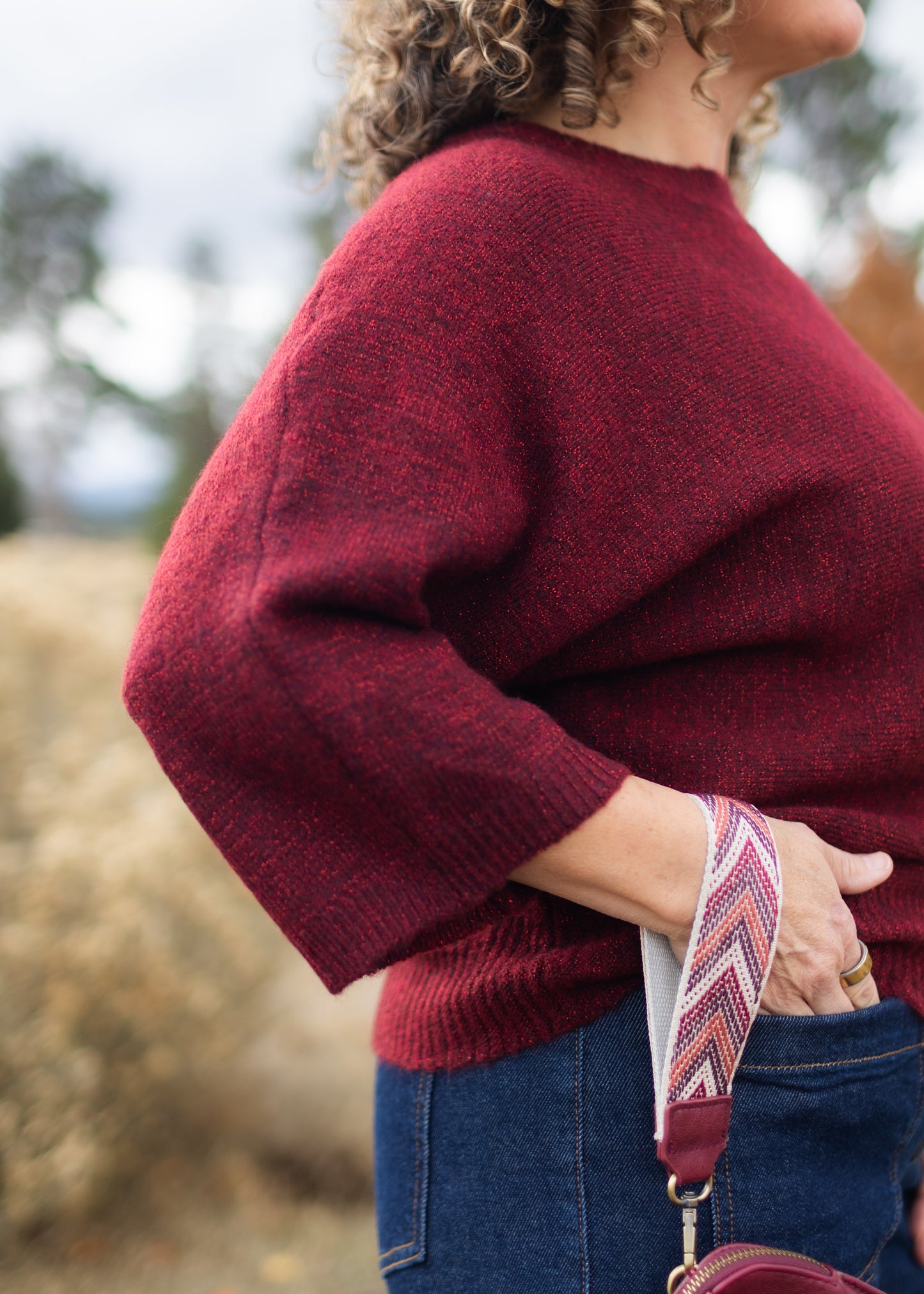 Cati Red Sparkle Sweater