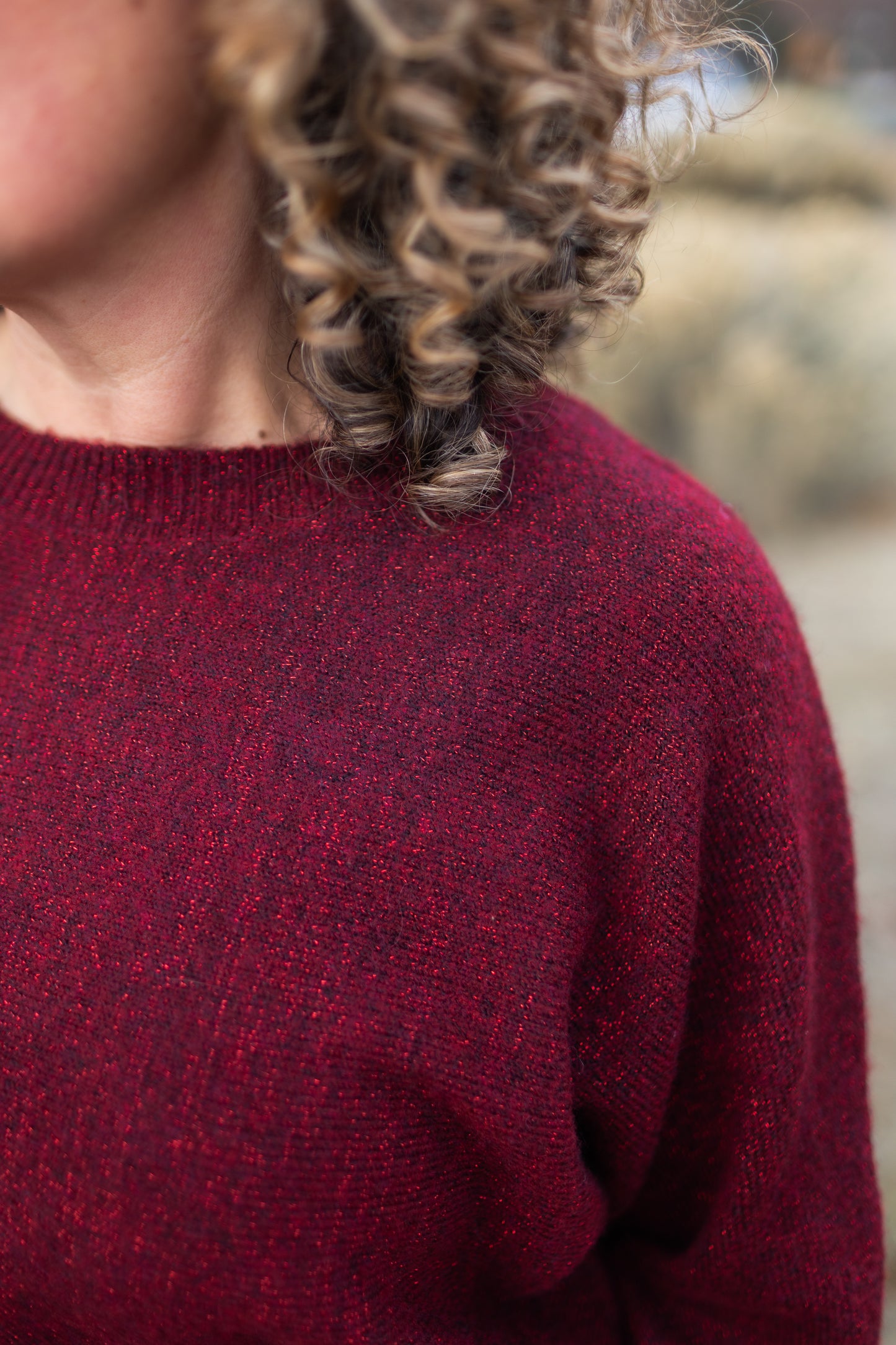 Cati Red Sparkle Sweater