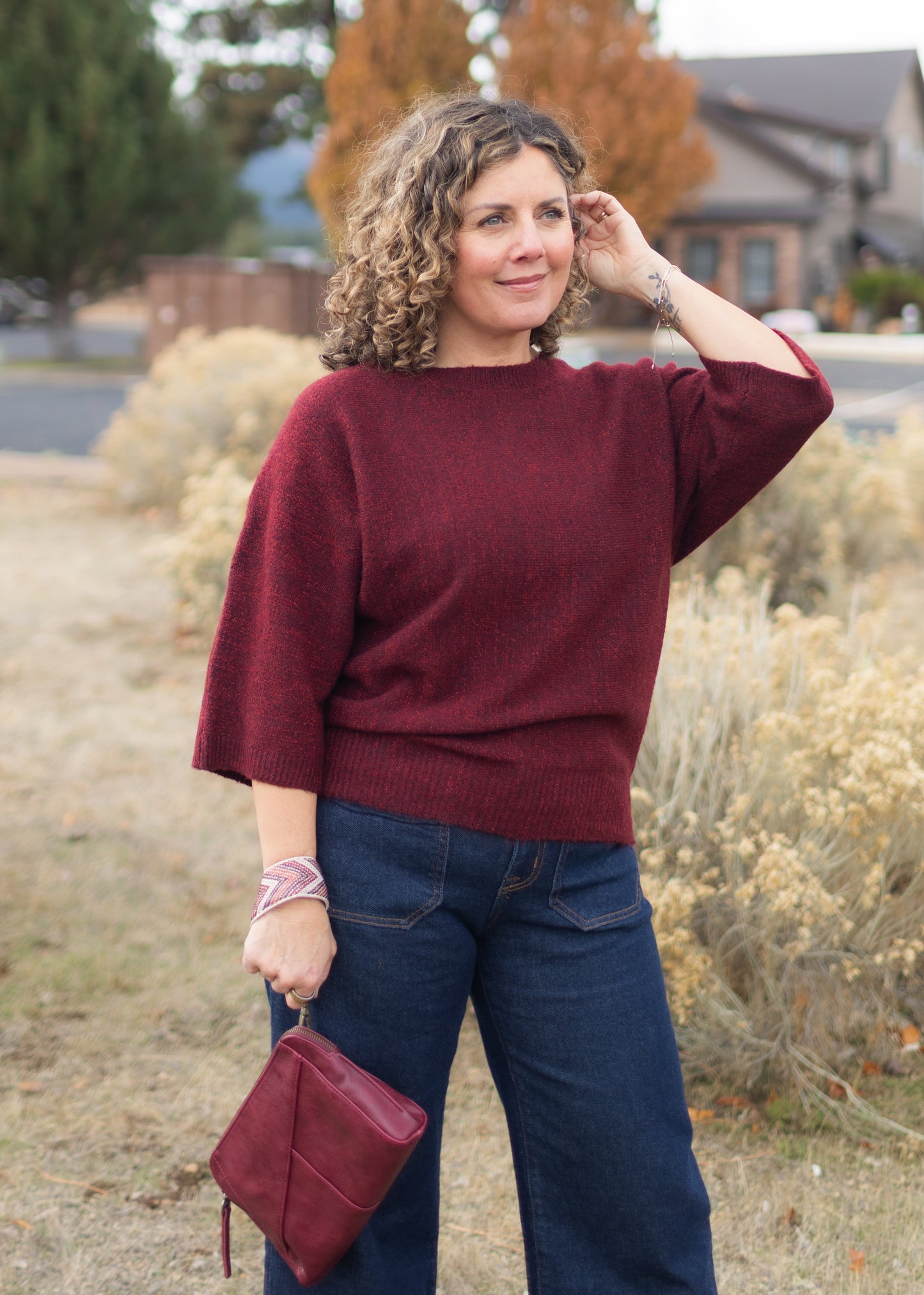 Cati Red Sparkle Sweater