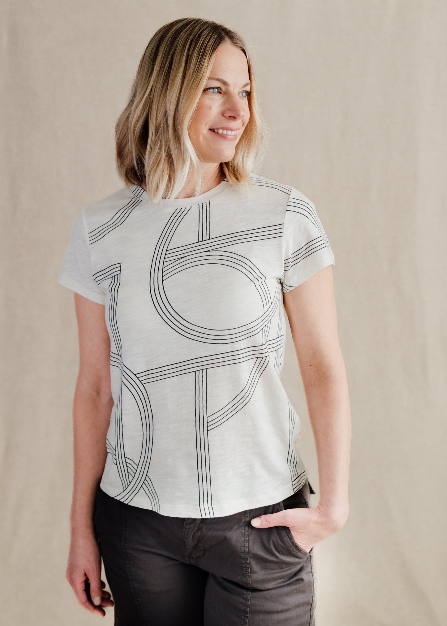 The Perfect Tee in Graphic Lines | Sanctuary