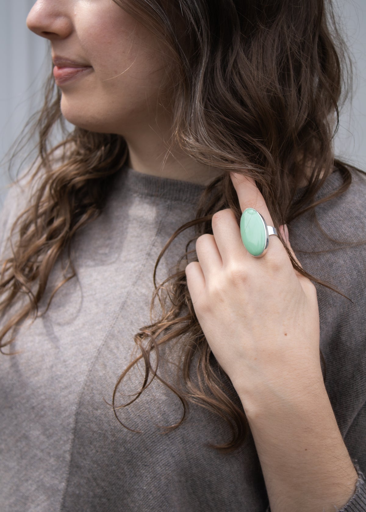 Oval Large Variscite Ring