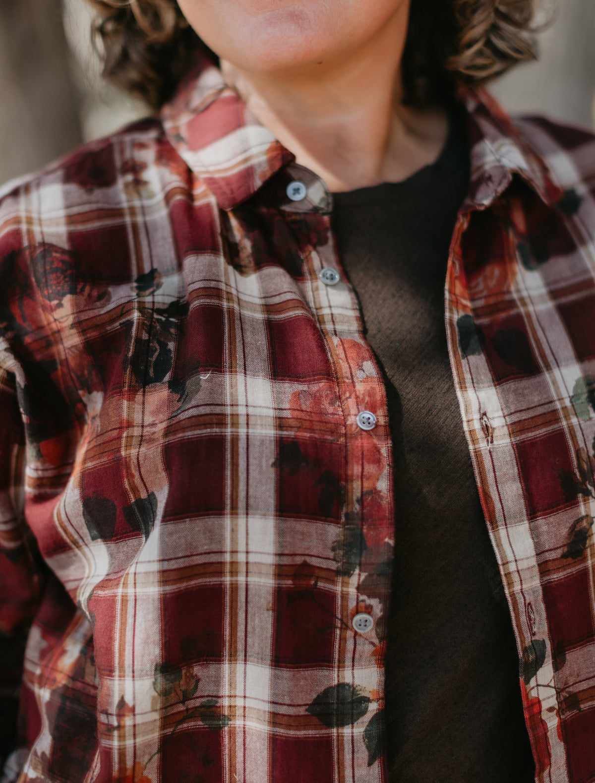 Adrianna Shirt in Rosewood Plaid | Dear John