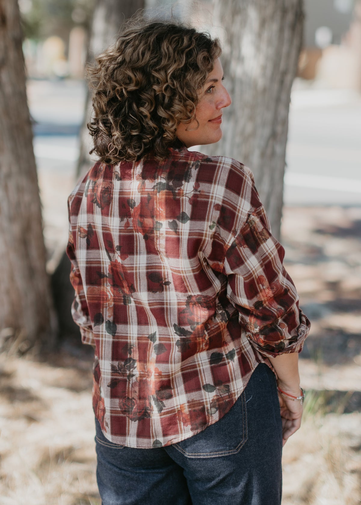 Adrianna Shirt in Rosewood Plaid | Dear John