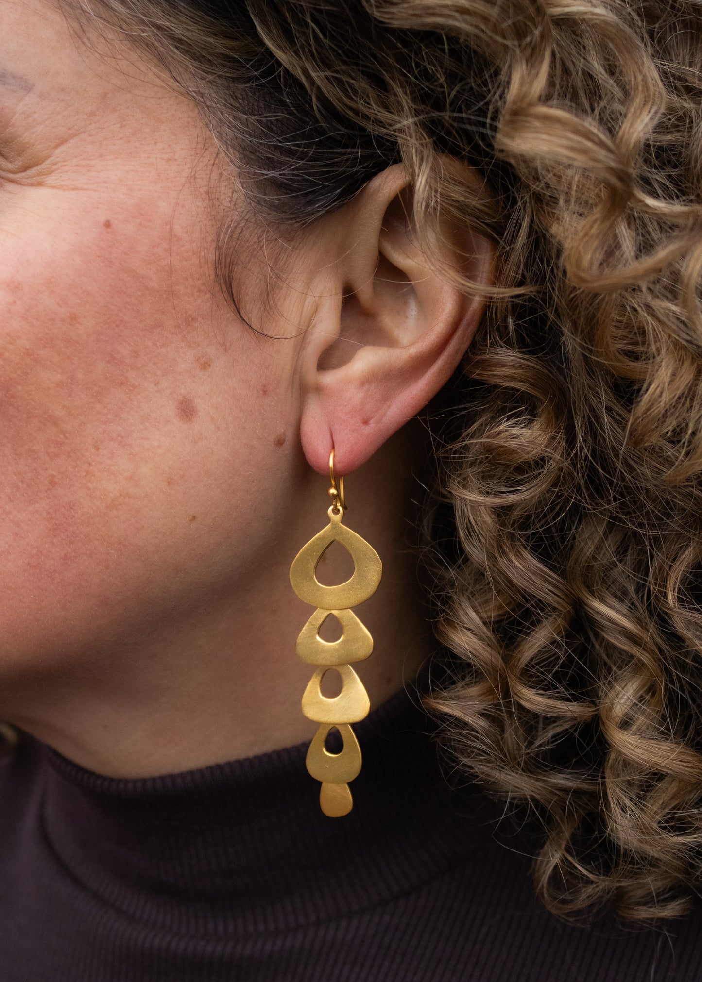 Gold Tiered Cascade Drop Earrings | Jane Diaz