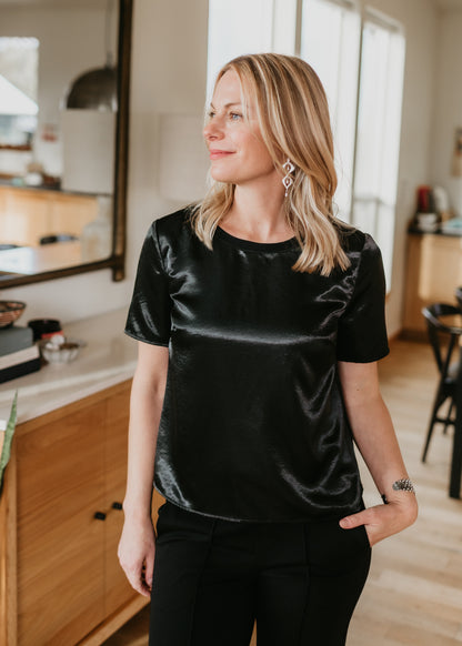 Satin Tee in Black | Sanctuary
