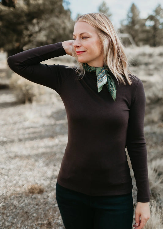 Long Sleeve Mock Neck in Semi Sweet | Sanctuary