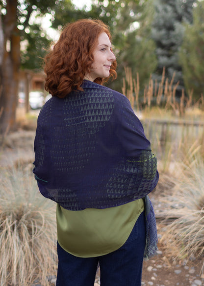 Tristin Dot Scarf in Navy