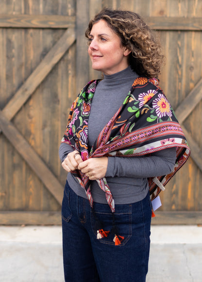 Maxima Square Silk Scarf | Johnny Was