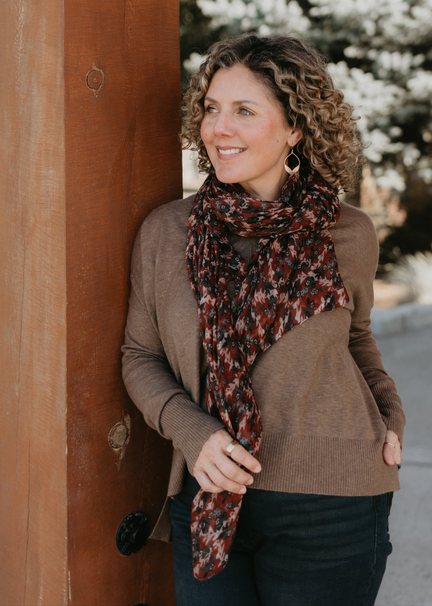 Starflower Fields Scarf in Spice