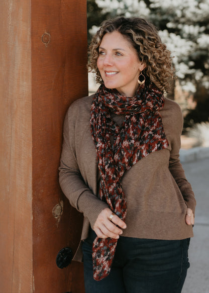 Starflower Fields Scarf in Spice