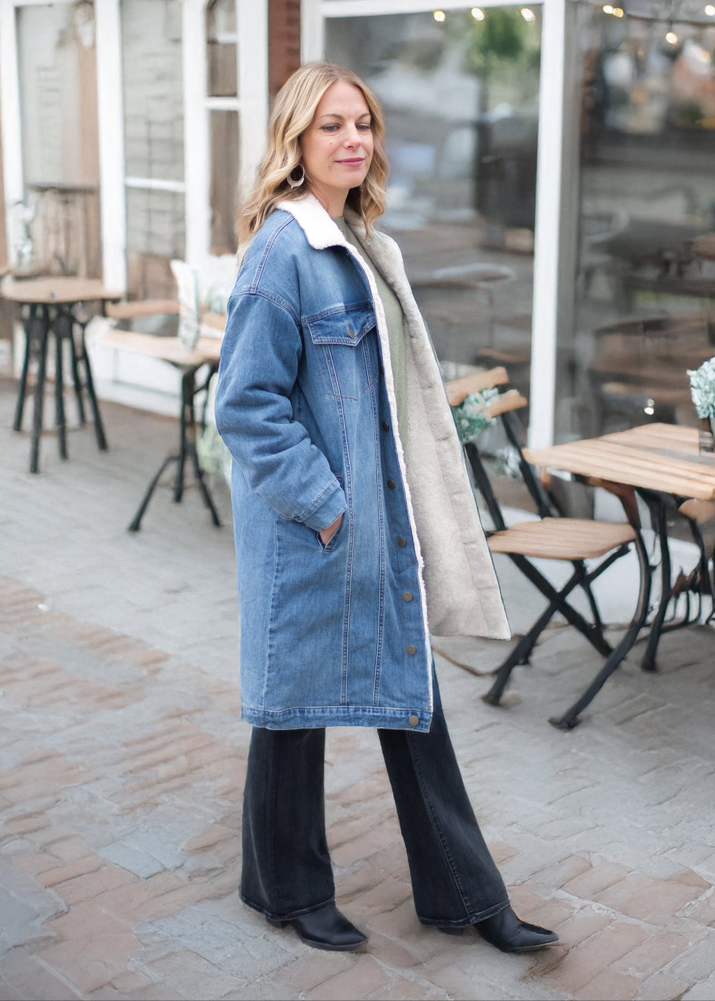 Dallas Denim Sherpa Jacket in Wave | Dear John