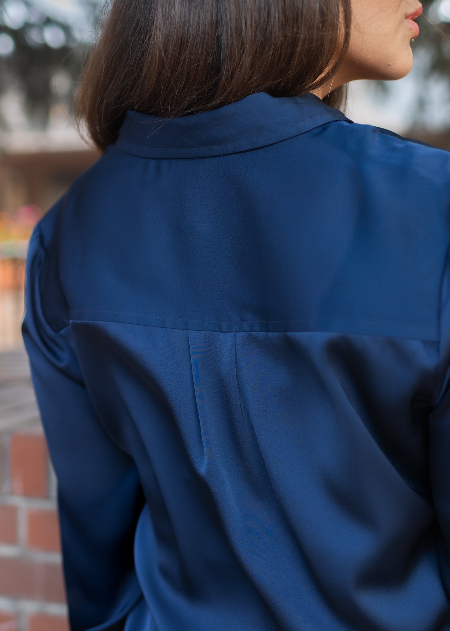 Long Sleeve Woven Shirt in Dark Navy | Liverpool