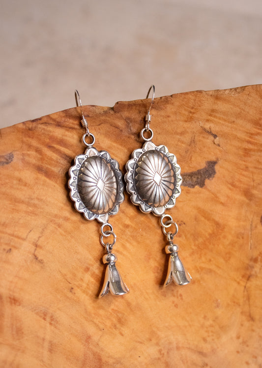 Silver Concho Blossom Earrings