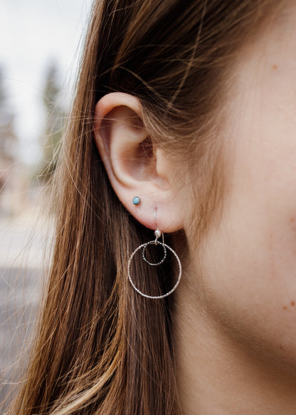 Mixed Metal Diamond Cut Earrings
