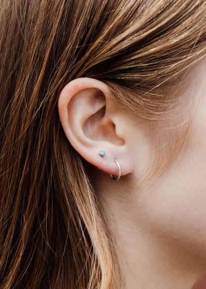 Endless Tube Silver Hoop Earring - 12mm