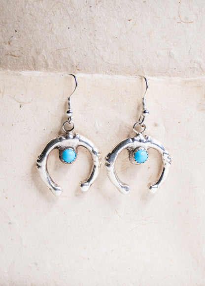 Silver Naja Earrings with Turquoise