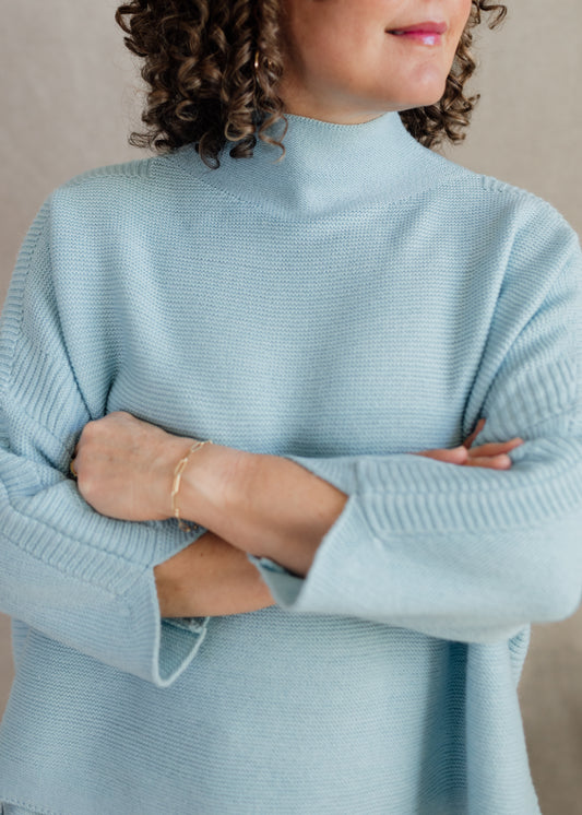 Boho One Size Sweater in Sky Blue | Kerisma