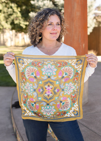 Bronze Mist Cotton Square Scarf