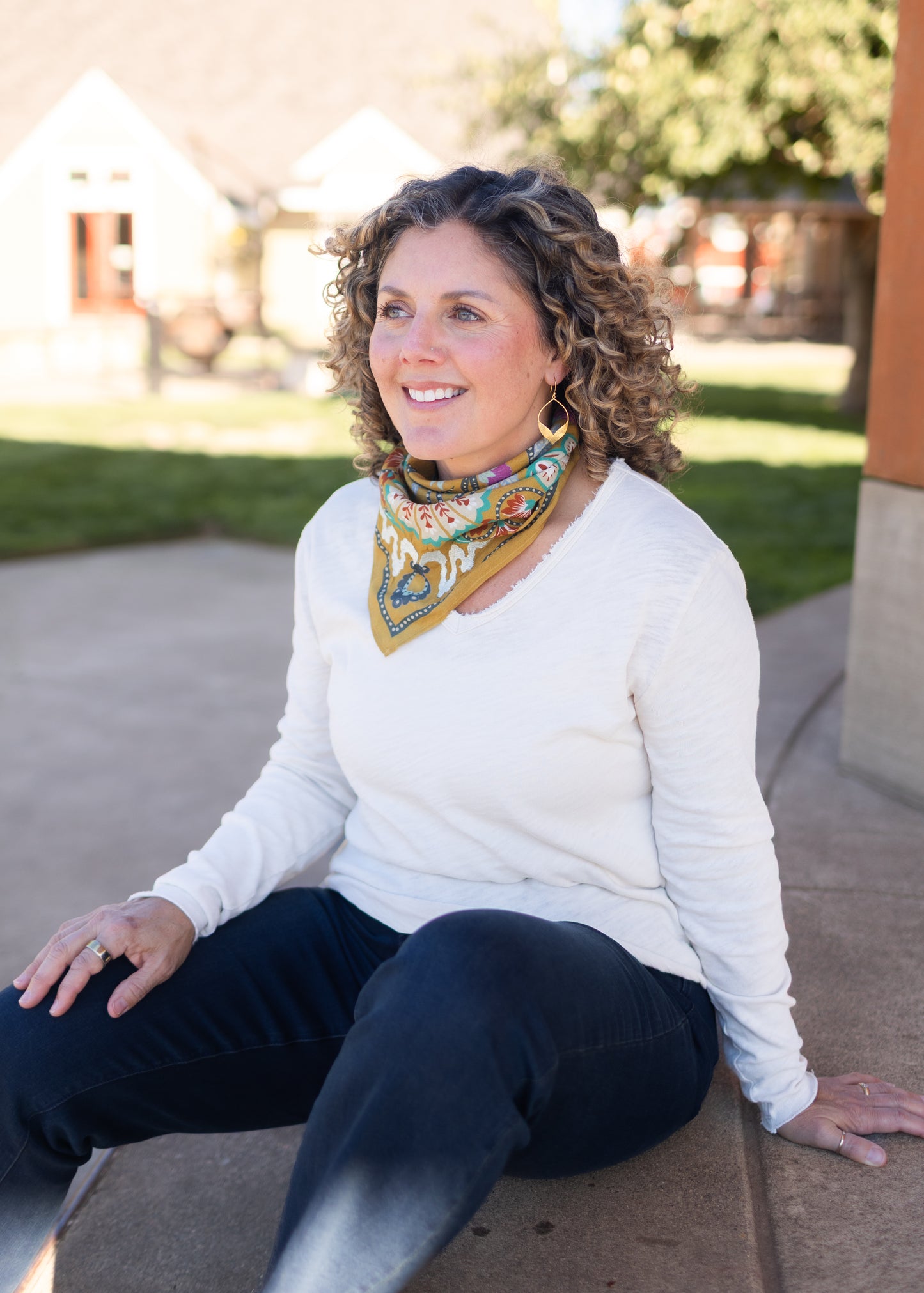 Bronze Mist Cotton Square Scarf