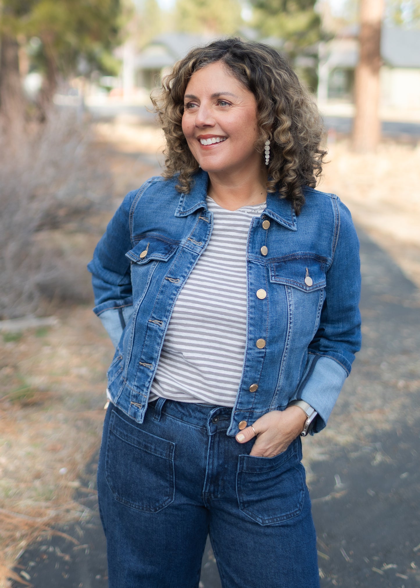 3/4 Sleeve Stripe Boatneck in Jicama | Cut•Loose