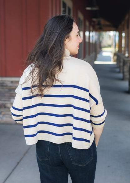 Aja Stripe Sweater in Navy | Kerisma