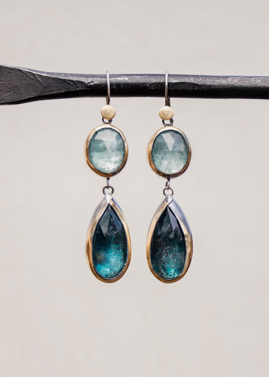Blue Kyanite Double Drop Earrings | Austin Titus