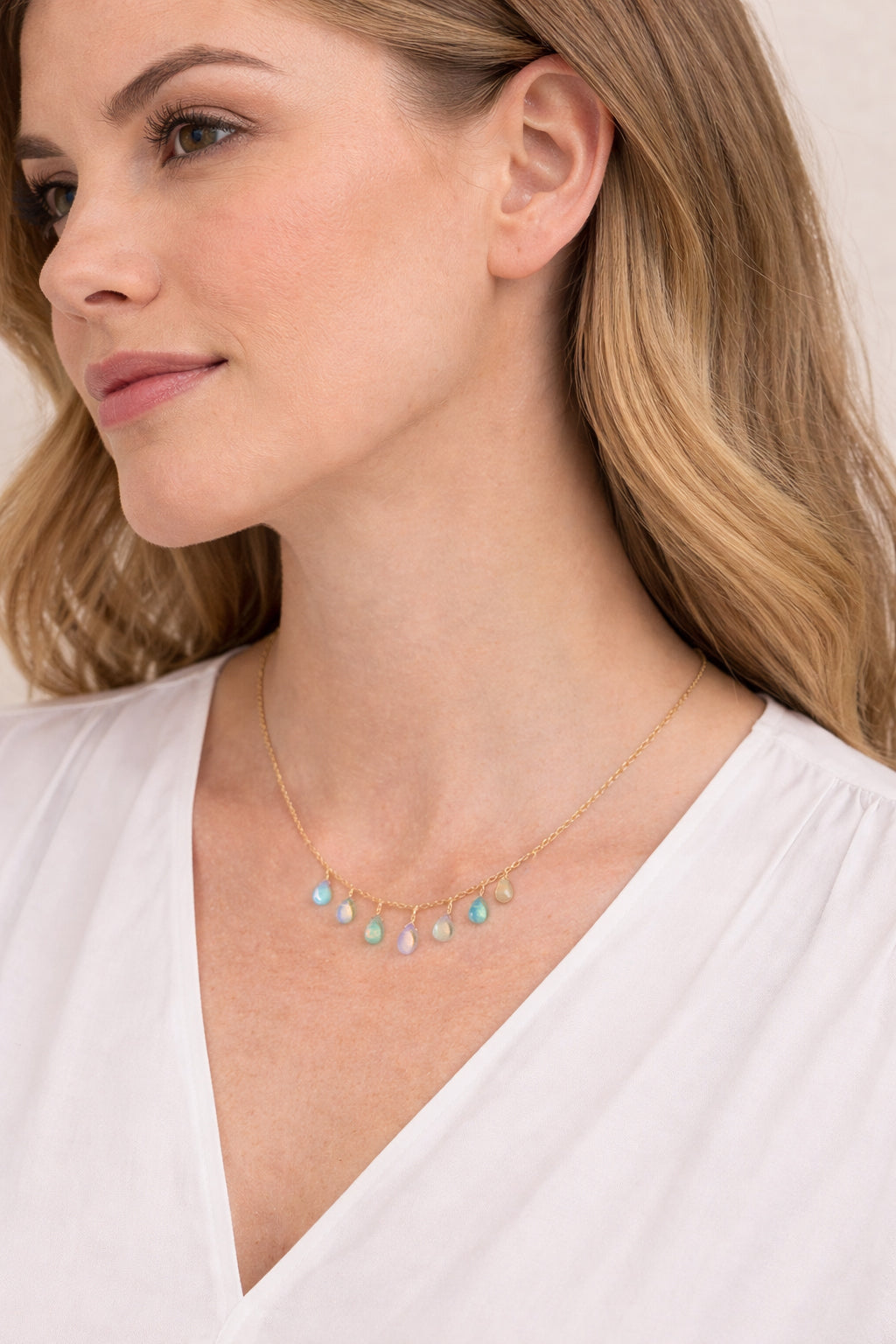 Multicolor Opal Teardrop Necklace | Flying Lizard