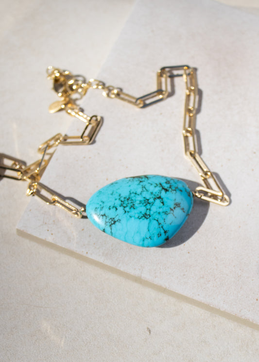 Turquoise Paperclip Necklace