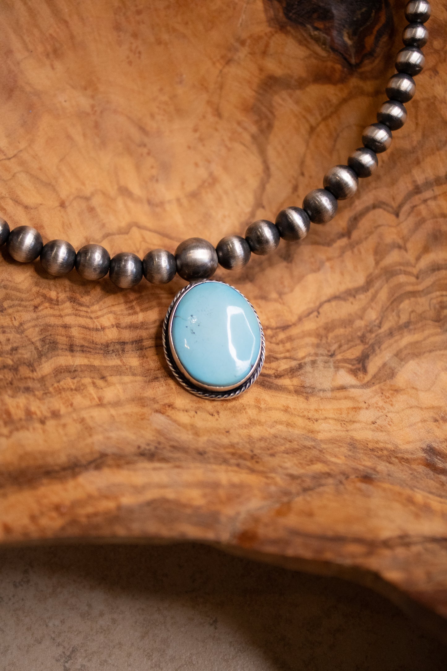 Navajo Pearl Choker with Turquoise Pendant