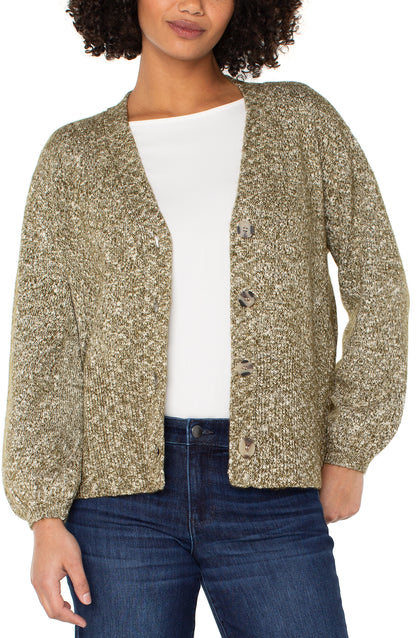 Cardigan Sweater in Olive | Liverpool