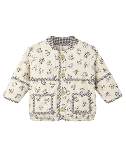 French Floral & Gingham Quilted Jacket