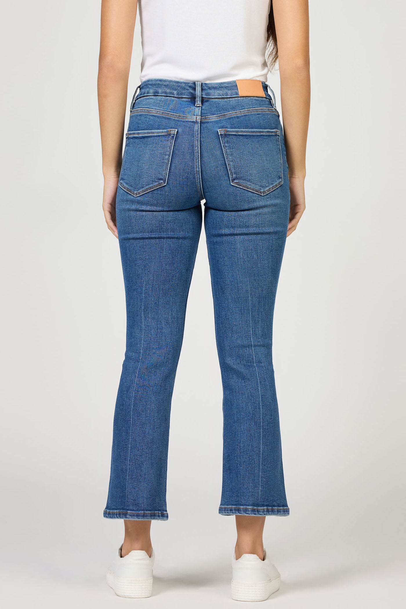 Jeanne Cropped Flare Jean in Evergreen | Dear John