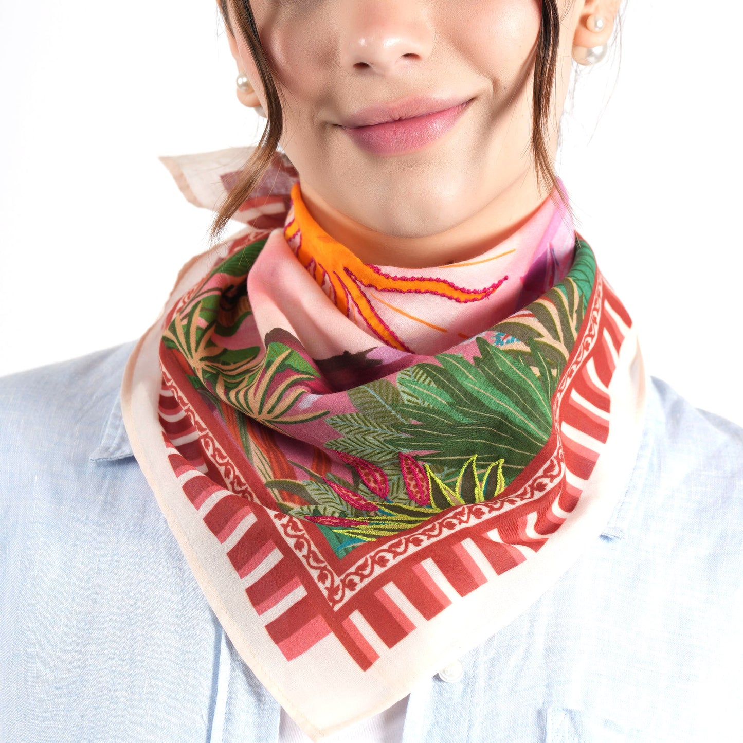 Maroon Sunset Cotton Square Scarf