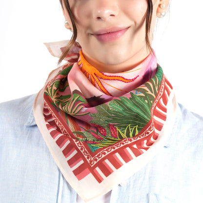 Maroon Sunset Cotton Square Scarf