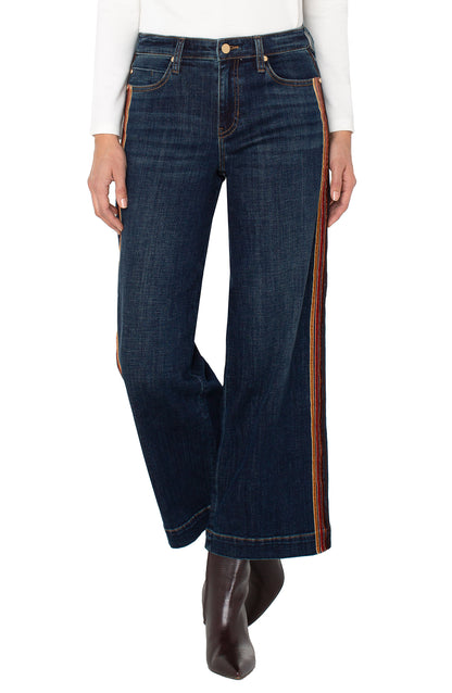 Stride Wide Leg in Eastmoor with Velvet Trim | Liverpool