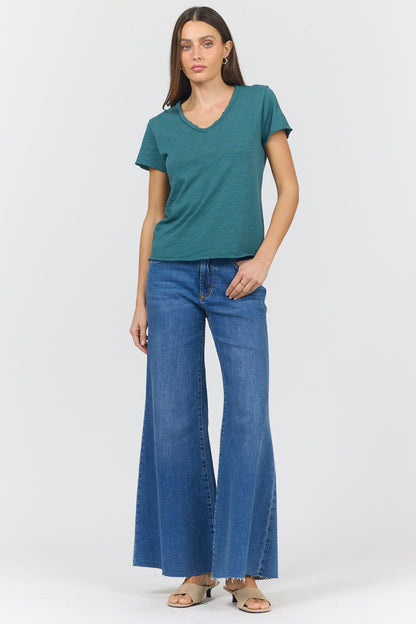 Vanya V-Neck Tee in Mediterranean | Dear John (