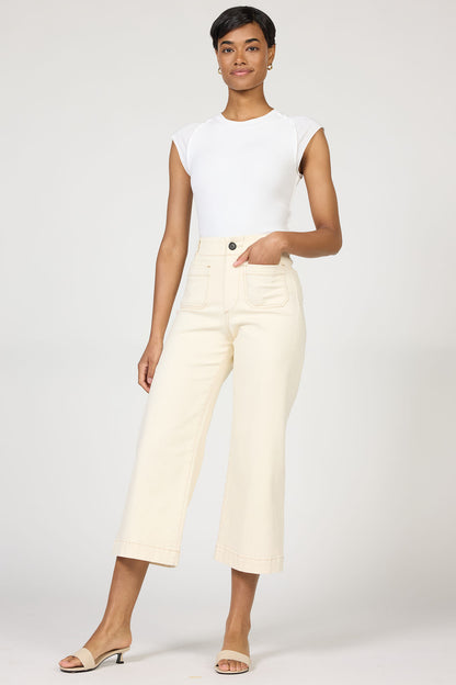 Audrey Wide Crop in Ivory | Dear John