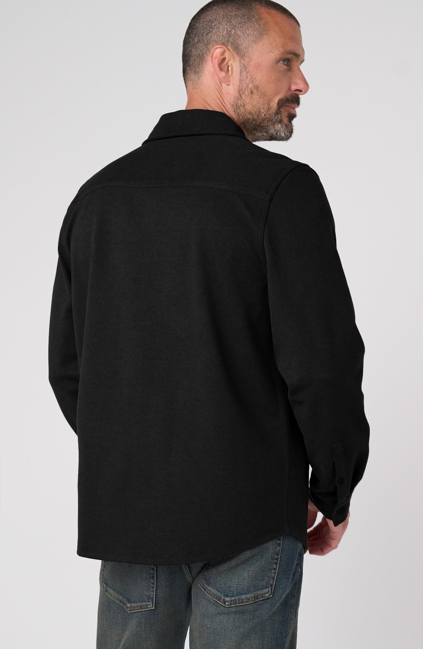 Knit Button Up in Black | Liverpool