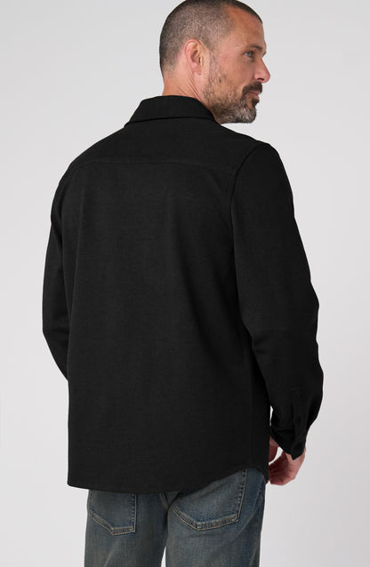 Knit Button Up in Black | Liverpool
