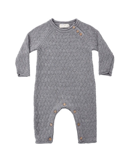 Heathered Slate Knit Jumpsuit