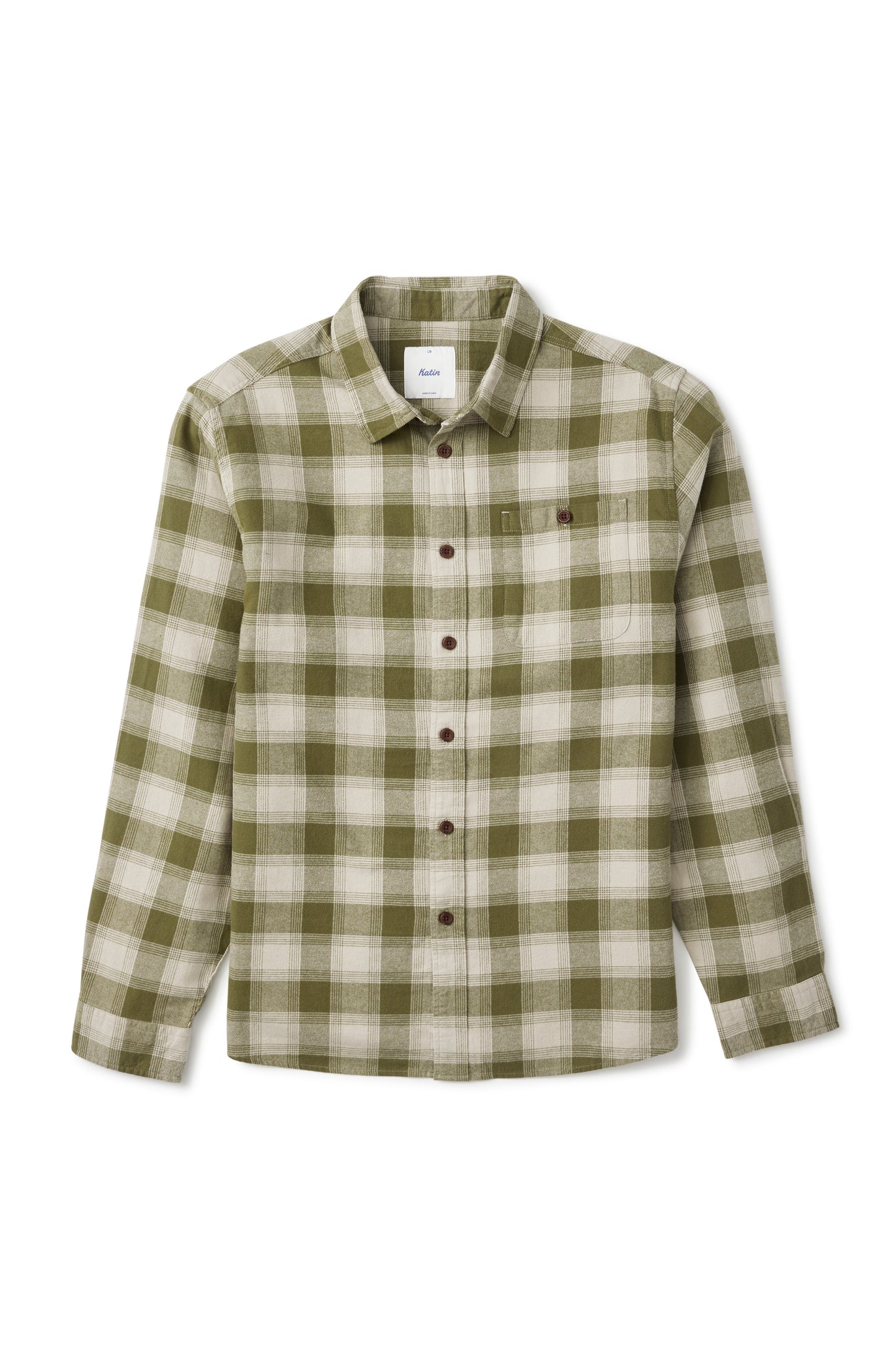Derek Flannel in Olive Plaid | Katin