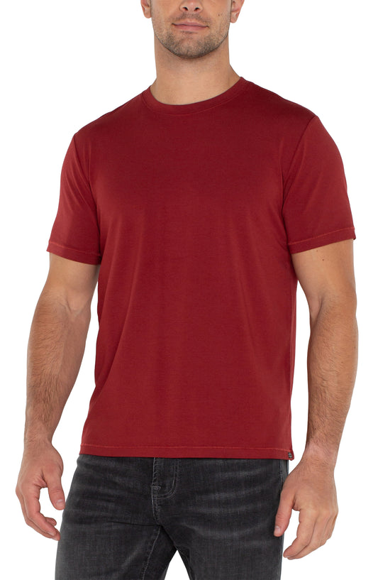 Short Sleeve Crew Neck Tee in Brick