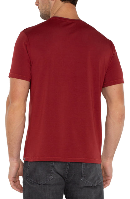 Short Sleeve Crew Neck Tee in Brick