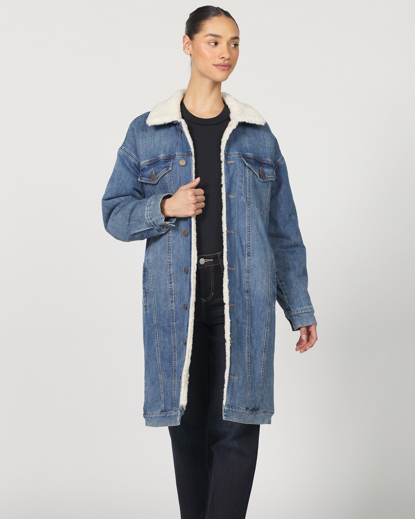 Dallas Denim Sherpa Jacket in Wave | Dear John