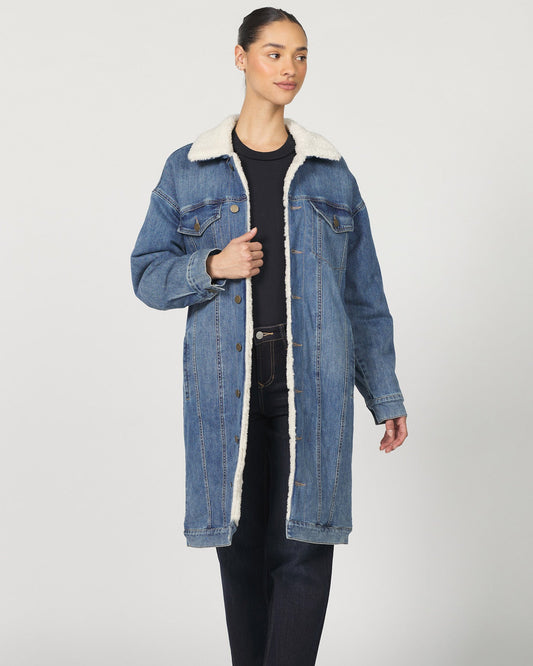 Dallas Denim Sherpa Jacket in Wave | Dear John