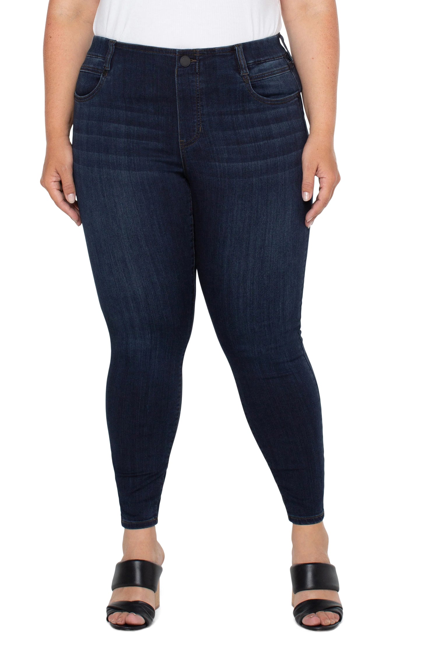 Plus Size Gia Glider Ankle Skinny in Dunmore Dark