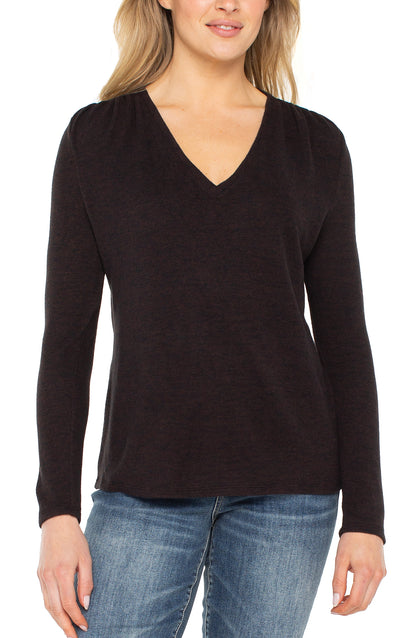 Shirred V-Neck in Java | Liverpool